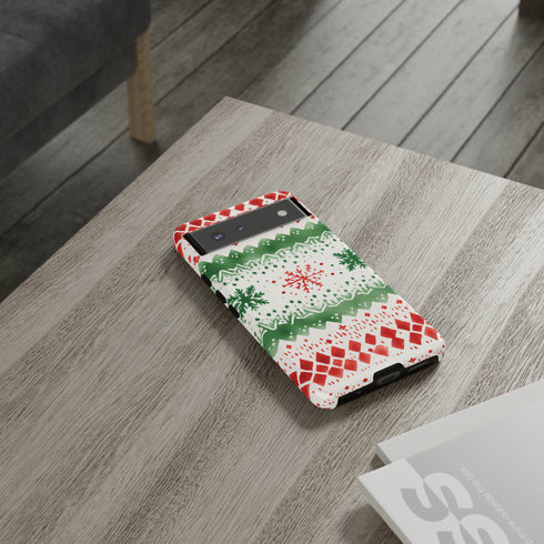 Watercolor Christmas Knitting - Impact Resistant Phone Case